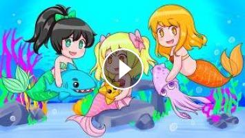 Three Baby Mermaids Adopt Ocean Pets In Roblox - mermaid games in roblox