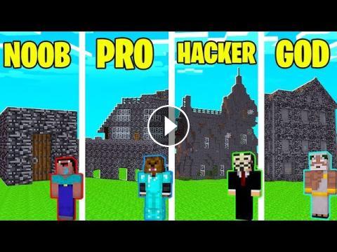 Minecraft Noob Vs Pro Vs Hacker Vs God Modern Bedrock House In