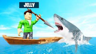 Shark Vs Jelly In Roblox Sharkbite - the pals survive a jaws shark attack in roblox today