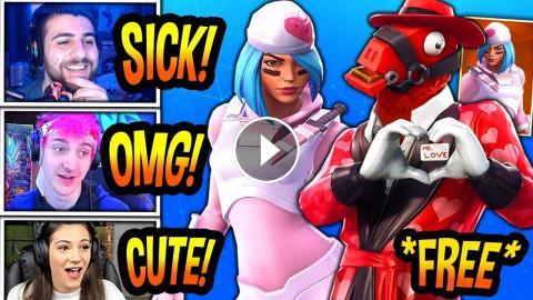 streamers react to new free valentine skins ranked mode epic fortnite funny savage moments - ranked fortnite skins