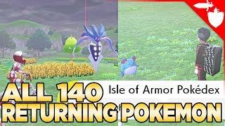 All 140 Retuning Pokemon In Pokemon Sword And Shield Isle Of Armor