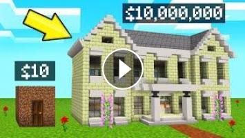 Minecraft 10 Vs 10 000 000 Mansion Tour House Build Challenge - boyfriend vs girlfriend bloxburg mansion challenge roblox wjelly