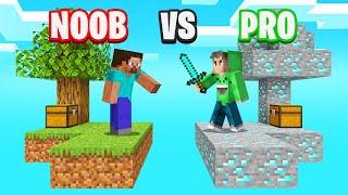 Noob Vs Pro Skyblock Islands In Minecraft - roblox guest vs noob vs pro