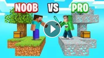 Noob Vs Pro Skyblock Islands In Minecraft - if minecraft and roblox teamed up